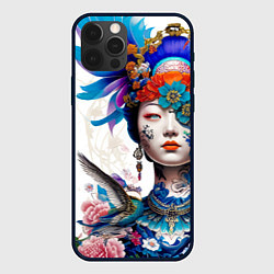 Чехол iPhone 12 Pro Japanese girl - irezumi - tattoo