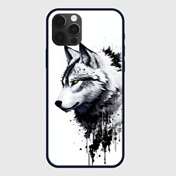 Чехол iPhone 12 Pro Белый волк - краски