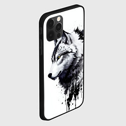 Чехол для iPhone 12 Pro Белый волк - краски, цвет: 3D-черный — фото 2