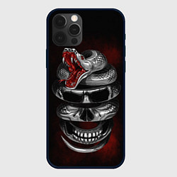 Чехол для iPhone 12 Pro Snake skull, цвет: 3D-черный