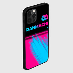 Чехол для iPhone 12 Pro DanMachi - neon gradient: символ сверху, цвет: 3D-черный — фото 2