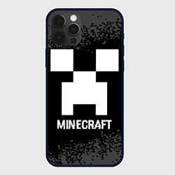 Чехол iPhone 12 Pro Minecraft glitch на темном фоне