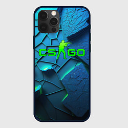 Чехол для iPhone 12 Pro CS GO blue green style, цвет: 3D-черный