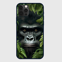 Чехол для iPhone 12 Pro Горилла в джунгях, цвет: 3D-черный