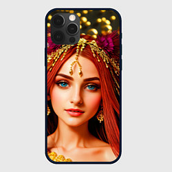 Чехол iPhone 12 Pro Девушка с распущенными красными волосами