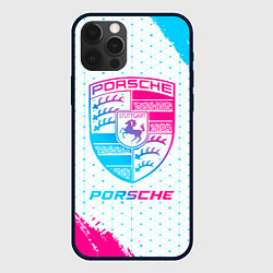 Чехол iPhone 12 Pro Porsche neon gradient style