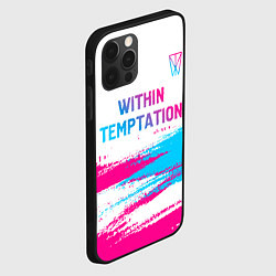 Чехол для iPhone 12 Pro Within Temptation neon gradient style: символ свер, цвет: 3D-черный — фото 2