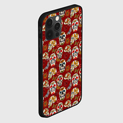 Чехол для iPhone 12 Pro Мексиканские черепа с бабочками, цвет: 3D-черный — фото 2