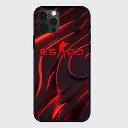 Чехол iPhone 12 Pro CSGO red abstract