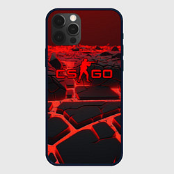 Чехол для iPhone 12 Pro CS GO red neon texture, цвет: 3D-черный