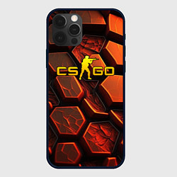 Чехол для iPhone 12 Pro CS GO orange logo, цвет: 3D-черный