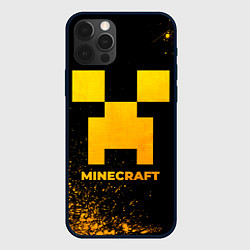 Чехол iPhone 12 Pro Minecraft - gold gradient