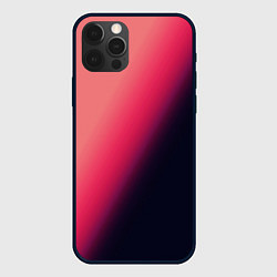 Чехол для iPhone 12 Pro Градиент темно-розовый, цвет: 3D-черный