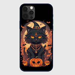 Чехол iPhone 12 Pro Черный кот в хеллоуине