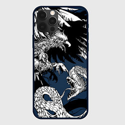 Чехол iPhone 12 Pro Орёл против змеи