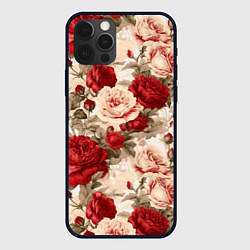Чехол iPhone 12 Pro Розы паттерн