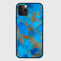 Чехол для iPhone 12 Pro Голубая яшма, цвет: 3D-черный