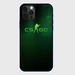 Чехол для iPhone 12 Pro CSGO green logo, цвет: 3D-черный