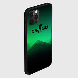 Чехол для iPhone 12 Pro CS GO green black background, цвет: 3D-черный — фото 2