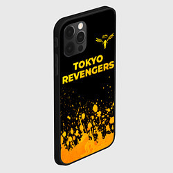 Чехол для iPhone 12 Pro Tokyo Revengers - gold gradient: символ сверху, цвет: 3D-черный — фото 2