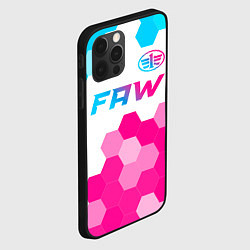 Чехол для iPhone 12 Pro FAW neon gradient style: символ сверху, цвет: 3D-черный — фото 2