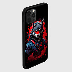 Чехол для iPhone 12 Pro Волк-самурай, цвет: 3D-черный — фото 2