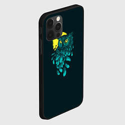 Чехол для iPhone 12 Pro Бирюзовая сова, цвет: 3D-черный — фото 2