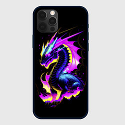 Чехол iPhone 12 Pro Неоновый космический дракон