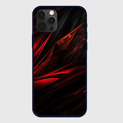 Чехол для iPhone 12 Pro Black red background, цвет: 3D-черный