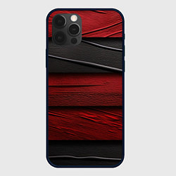 Чехол для iPhone 12 Pro Black red texture, цвет: 3D-черный