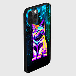 Чехол для iPhone 12 Pro Космический котёнок - звездопад, цвет: 3D-черный — фото 2
