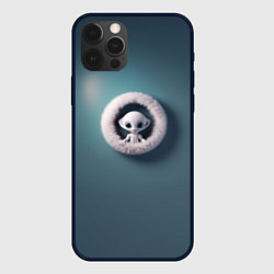 Чехол для iPhone 12 Pro Забавный зеленоглазый пришелец, цвет: 3D-черный