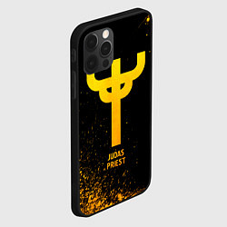 Чехол для iPhone 12 Pro Judas Priest - gold gradient, цвет: 3D-черный — фото 2