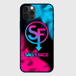 Чехол iPhone 12 Pro Sally Face - neon gradient