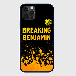Чехол iPhone 12 Pro Breaking Benjamin - gold gradient: символ сверху