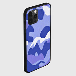 Чехол для iPhone 12 Pro Камуфляжный узор голубой, цвет: 3D-черный — фото 2
