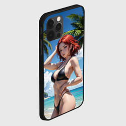 Чехол для iPhone 12 Pro Девушка с рыжими волосами на пляже, цвет: 3D-черный — фото 2