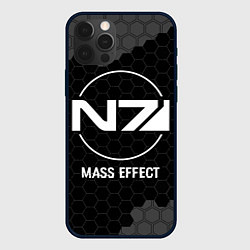 Чехол iPhone 12 Pro Mass Effect glitch на темном фоне