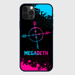 Чехол iPhone 12 Pro Megadeth - neon gradient