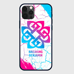 Чехол iPhone 12 Pro Breaking Benjamin neon gradient style