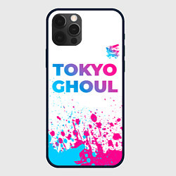 Чехол для iPhone 12 Pro Tokyo Ghoul neon gradient style: символ сверху, цвет: 3D-черный