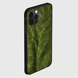 Чехол для iPhone 12 Pro Мятая зеленая ткань, цвет: 3D-черный — фото 2