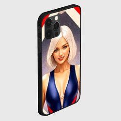 Чехол для iPhone 12 Pro Девушка блондинка в спортивном костюме, цвет: 3D-черный — фото 2