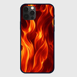 Чехол для iPhone 12 Pro Пламя огня, цвет: 3D-черный