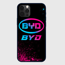 Чехол для iPhone 12 Pro BYD - neon gradient, цвет: 3D-черный