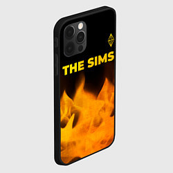 Чехол для iPhone 12 Pro The Sims - gold gradient: символ сверху, цвет: 3D-черный — фото 2