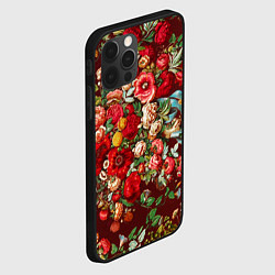 Чехол для iPhone 12 Pro Платок цветочный узор, цвет: 3D-черный — фото 2
