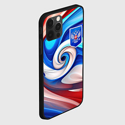 Чехол для iPhone 12 Pro Абстракция герб России, цвет: 3D-черный — фото 2