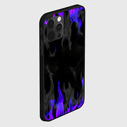 Чехол для iPhone 12 Pro Неоновый огонь и дым, цвет: 3D-черный — фото 2