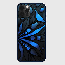 Чехол iPhone 12 Pro Black blue elements